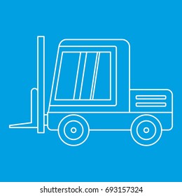 Stacker loader icon blue outline style isolated vector illustration. Thin line sign
