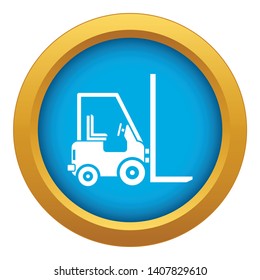 Stacker loader icon blue vector isolated on white background for any design