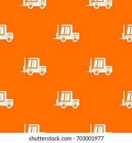 Stacker loader pattern repeat seamless in orange color for any design. Vector geometric illustration