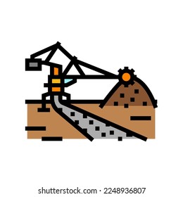 stacker reclaimer steel production color icon vector. stacker reclaimer steel production sign. isolated symbol illustration