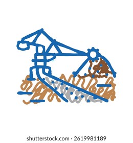 stacker reclaimer steel production doodle icon sketch vector. stacker reclaimer steel production sign. isolated symbol illustration
