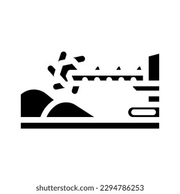 stacker reclaimer steel production glyph icon vector. stacker reclaimer steel production sign. isolated symbol illustration