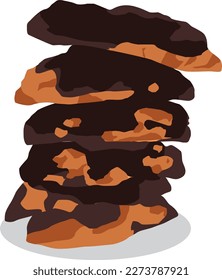 Stacking Chocolate Cookies Vector Design