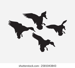 stacking duck silhouette. free vector illustration