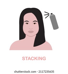 Stacking flat icon. Colored element sign from beauty salon collection. Flat Stacking icon sign for web design, infographics and more.