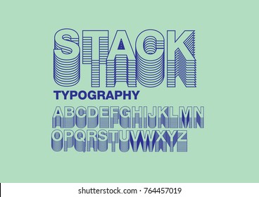 Stacking/ Layered Typography Design Vector