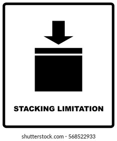 Stacking Limitation by Mass vector packaging symbol on vector cardboard background. Handling mark on craft paper background. Can be used on a box or packaging.