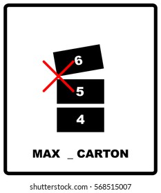 Stacking Limitation, maximum cartons number by Mass vector packaging symbol on vector cardboard background. Handling mark on craft paper background. Can be used on a box or packaging.