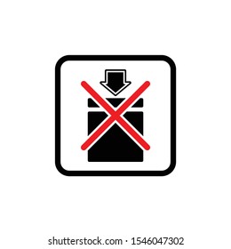 Stacking limitation sign. Flat packaging symbol.