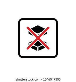 Stacking limitation sign. Flat packaging symbol.