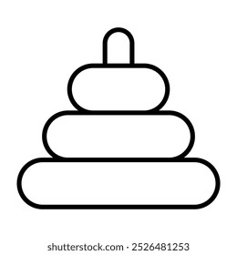 Stacking rings. Baby care outline icon.