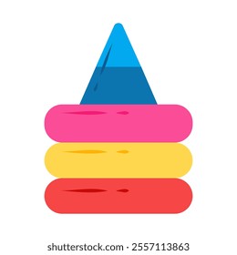 Stacking Rings Vector Illustration. Whimsical Designs for Playful Spaces.