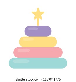 stacking tower star kids toy icon design white background vector illustration
