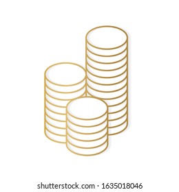 stacko of golden coins coin- vector illustration