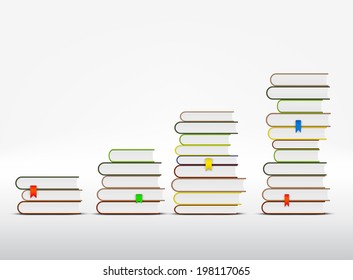 Stacks of books are in the form of a graph