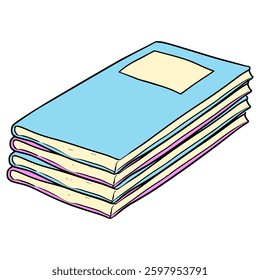 stacks of books illustration hand drawn isolated vector