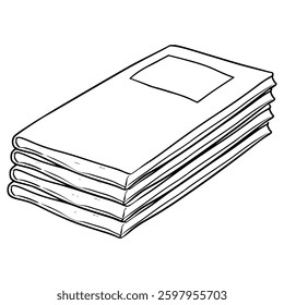 stacks of books illustration hand drawn outline vector