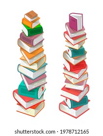 Stacks of books isolated on white backgound vector illustration
