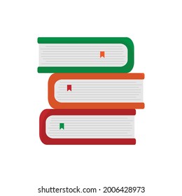 Stacks of books. Pile of book vector illustration. Book stack icon in flat style on white background.