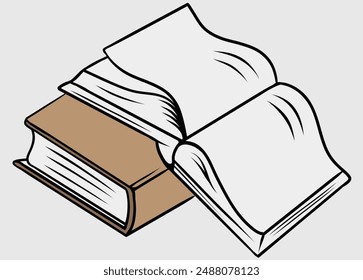 Stacks of books for reading, pile of textbooks for education. Set of literature, dictionaries, encyclopedias, planners with bookmarks. Colored flat vector illustration isolated on white background