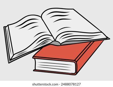 Stacks of books for reading, pile of textbooks for education. Set of literature, dictionaries, encyclopedias, planners with bookmarks. Colored flat vector illustration isolated on white background