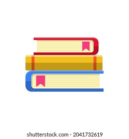 Stacks of books vector illustration in flat style isolated on white background