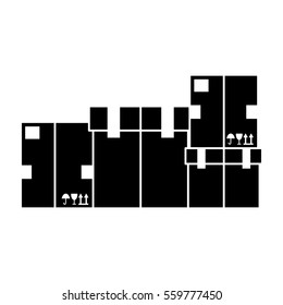 stacks of carton boxes over white background. vector illustration