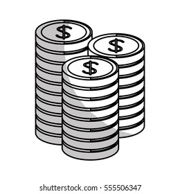 stacks of casino chips icon over white background. vector illustration