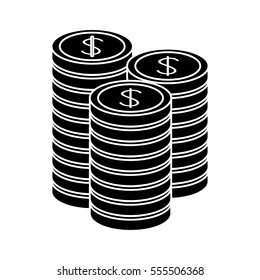 stacks of casino chips icon over white background. vector illustration