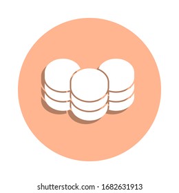 Icono de insignia de monedas. Glifo simple, vector plano de iconos web para ui y ux, sitio web o aplicación móvil