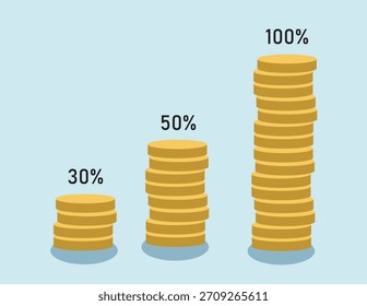 Pilas de monedas ilustración de gráfico