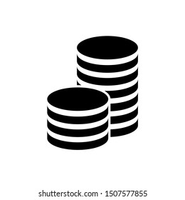 Stacks of coins icon, logo isolated on white background