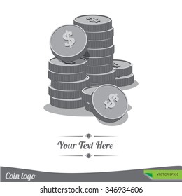 Stacks of coins logo Vector design.
