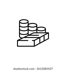 stacks of coins outline icon vector design good for web or mobile app