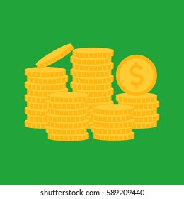 Stacks of coins. Vector illustration
