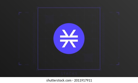 Almacena el logotipo de gradiente de color criptodivisa. Fondo oscuro con una decoración de líneas finas.