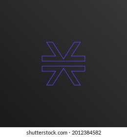 Stacks cryptocurrency colorful outline logo. Isolated on dark background.