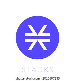 Stacks cryptocurrency logo. Isolated on white.