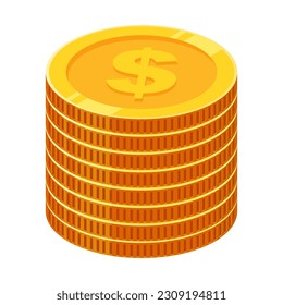 Vektorgrafiken von Dollar-Münzen - Gold-Dollar-Münzen