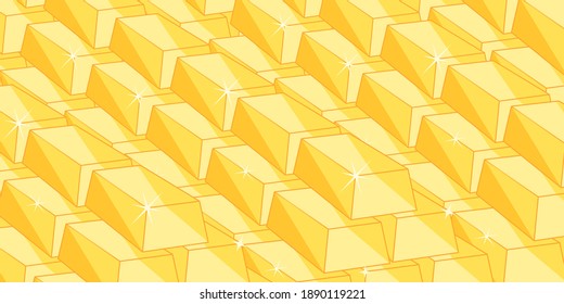 Stacks of gold bars vector illustration