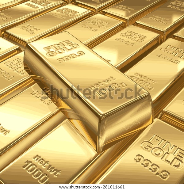 Stacks Gold Bars Vector Illustration Eps Stock Vector (Royalty Free ...