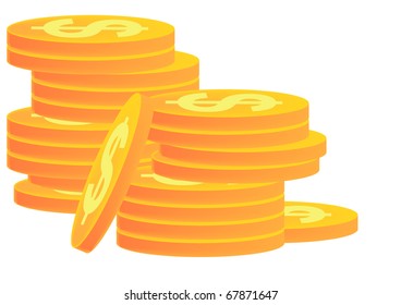 Stacks of Gold Coins