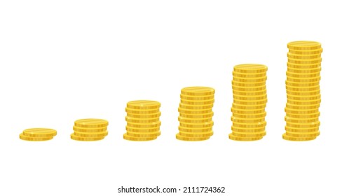 Stacks of gold coins. The concept of business, increasing income, investing