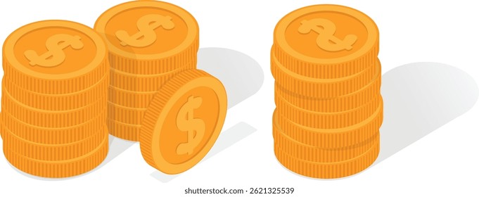 Stacks of Gold Coins design for coin needs people.