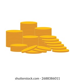 pilhas de elementos de moedas de ouro