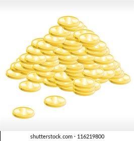 Stacks of gold coins, vector