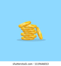 Stacks of gold coins. Vector illustration.