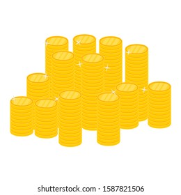 stacks of golden coin vector