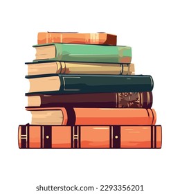 Stacks of literature in the library isolated