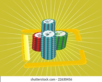 stacks of poker chips, illustration